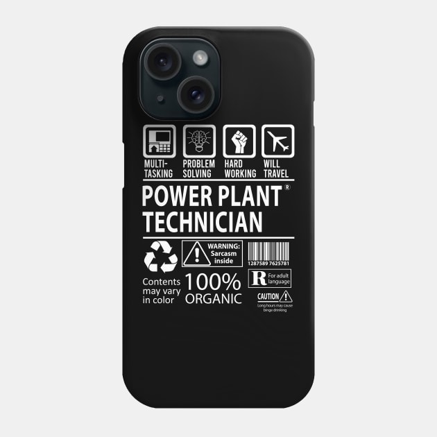 Power Plant Technician T Shirt - MultiTasking Certified Job Gift Item Tee Phone Case by Aquastal