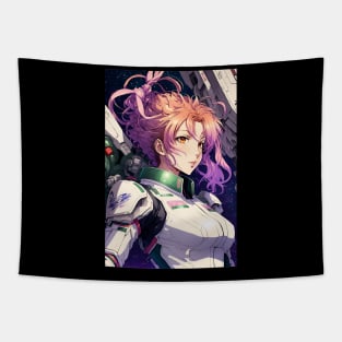 Sexy Anime Space Girl Astronaut in White Suit Tapestry