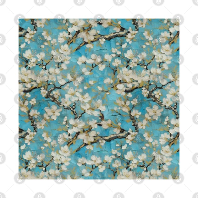 Almond Blossom Pattern, Vincent van Gogh by craftydesigns