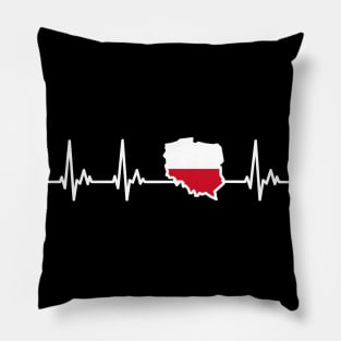 Polska My Heart Beats for Poland Pillow