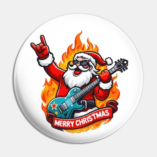 Santa Christmas Rock Pin