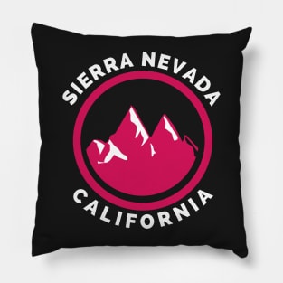 Sierra Nevada California - Sierra Nevada Ski Snowboard Mountain California Yosemite Travel Pillow