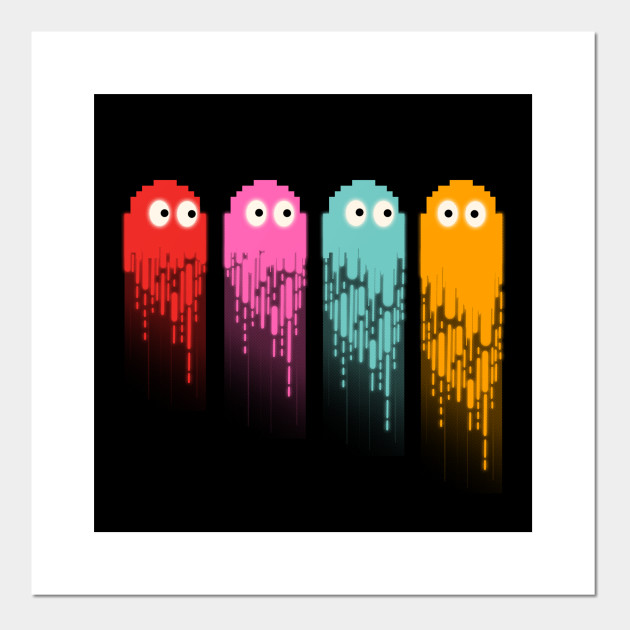 pacman ghost pacman ghost posters and art prints teepublic au teepublic