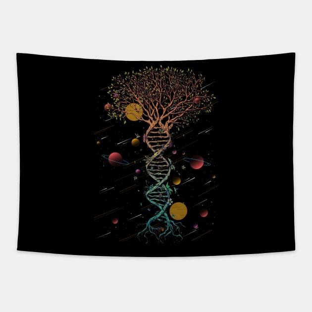 DNA Tree Life Genetics Biologist Science Earth Day Tapestry by peskyrubeus