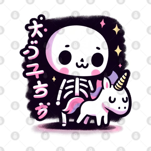 Kawaii skeleton unicorn by Evgmerk