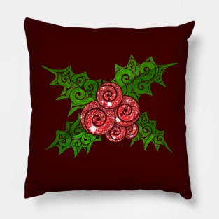 Swirly Mistletoe Pillow