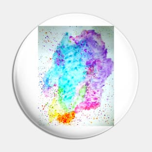 Kaleidoscopic Dream - Abstract Watercolor painting in free style blue, purple, pink, green, yellow, and orange Pin