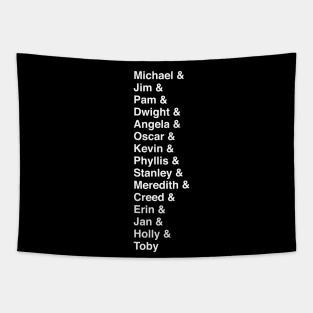 The Office US Typography Character List Tapestry