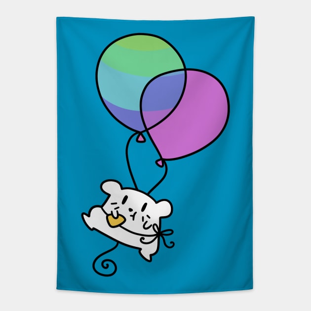 Chubby Balloon Mouse Tapestry by saradaboru