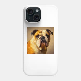 Majestic Chonky Beast Bulldog in Neutral Van Gogh Style Phone Case