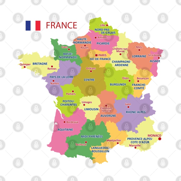 Administrative Map of France by AliJun