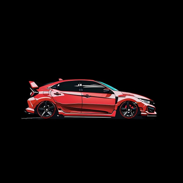 Honda Civic Type R Car T-Shirt by mrsticky