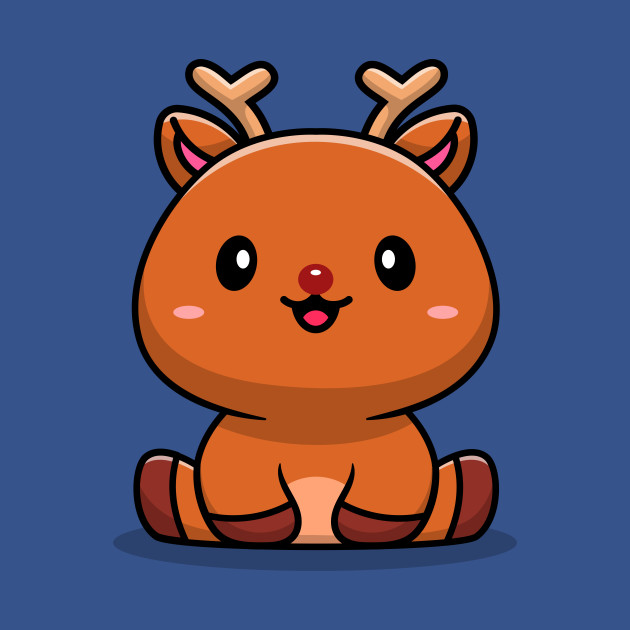 Discover Cute Baby Deer Cartoon Vector Icon Illustration - Deer - T-Shirt