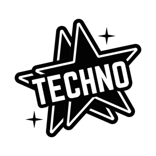 TECHNO  - Double Stars Logo (black) T-Shirt