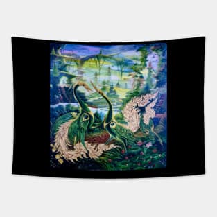 Peacocks in the spirit world Tapestry