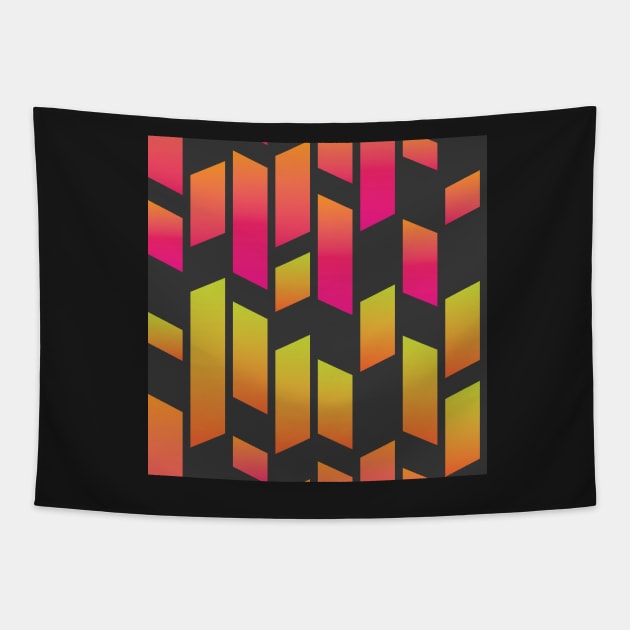 Neon abstract parallel rectangle shapes Tapestry by nobelbunt