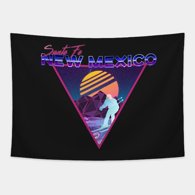 Retro Vaporwave Ski Mountain | Sante Fe New Mexico | Shirts, Stickers, and More! Tapestry by KlehmInTime