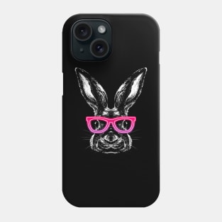 Hipster Bunny Rabbit Face Glasses Vintage Animal Lovers Phone Case