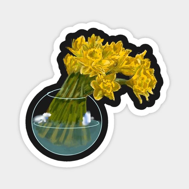 STYLISED DEWI SANT DAFFODILS Magnet by MarniD9