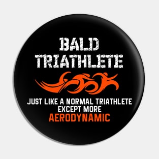 Aerodynamic Bald Triathlete Pin