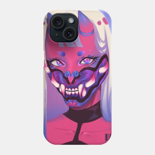 Pink Oni Phone Case by Minykoi