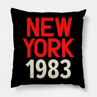 Iconic New York Birth Year Series: Timeless Typography - New York 1983 Pillow