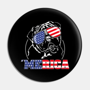 Proud Pug American Flag Merica patriotic dog Pin