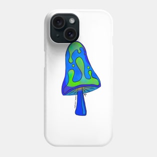 Lava Lamp Mushroom, Blue Phone Case