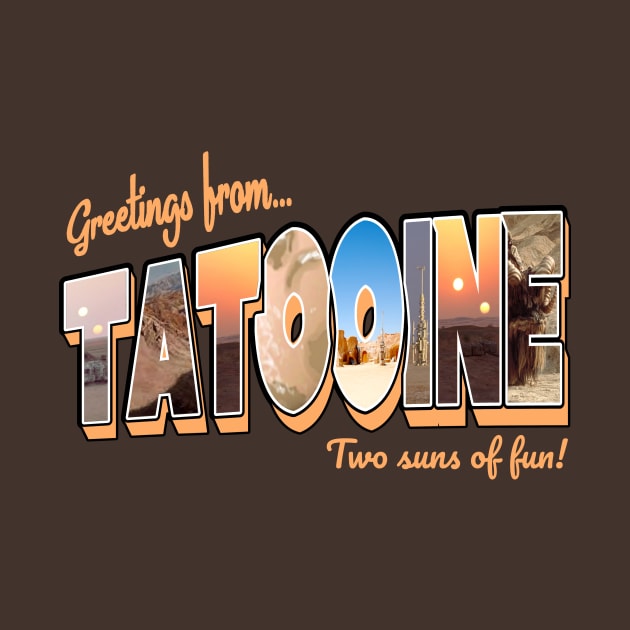 Greetings From Tatooine Vintage Retro by Bigfinz