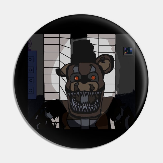 Nightmare Freddy Jumpscare Pin by OPSandvich