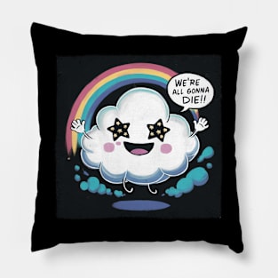 Cheerful Cloud and Rainbow Pillow