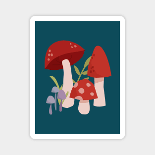 Mushrooms print, Goblincore, Cottagecore decor, Posters aesthetic, Autumn art, Botanical Magnet