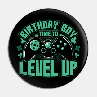 Birthday Boy Time to Level Up Pin