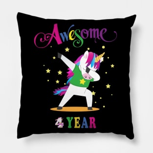 4th Birthday Unicorn Pillow