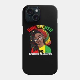 Juneteenth Women Loc'd Hair Remebering My Ancestors Phone Case