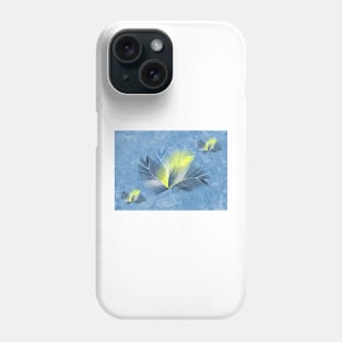 Blue and yellow palms on blue bg Phone Case