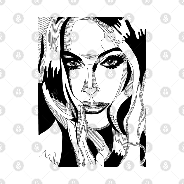 sexy woman sketch black and white by PrintsHessin