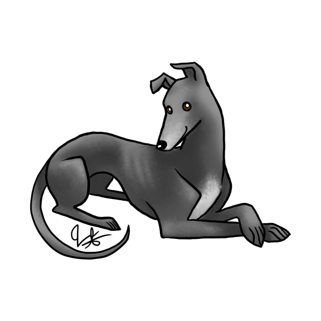 Dog - Greyhound - Black by Jen's Dogs Custom Gifts and Designs