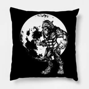 Werewolf and full moon Pillow