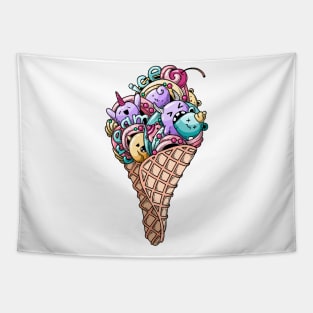 Monsters ice cream Tapestry