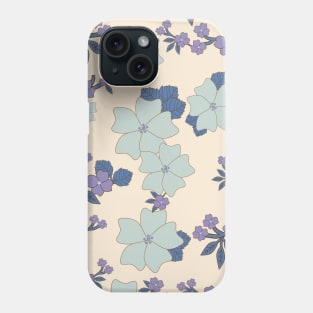 Blue Flowers, Purple Flowers, Floral Pattern Phone Case