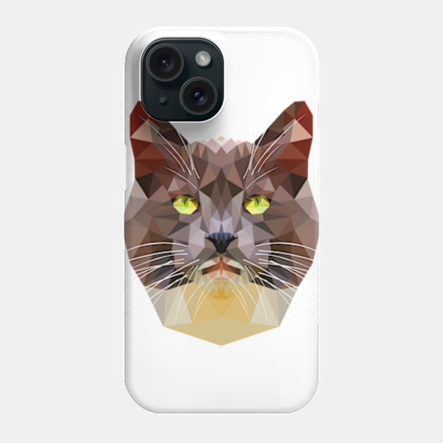 Low Poly Cat Phone Case by Worldengine