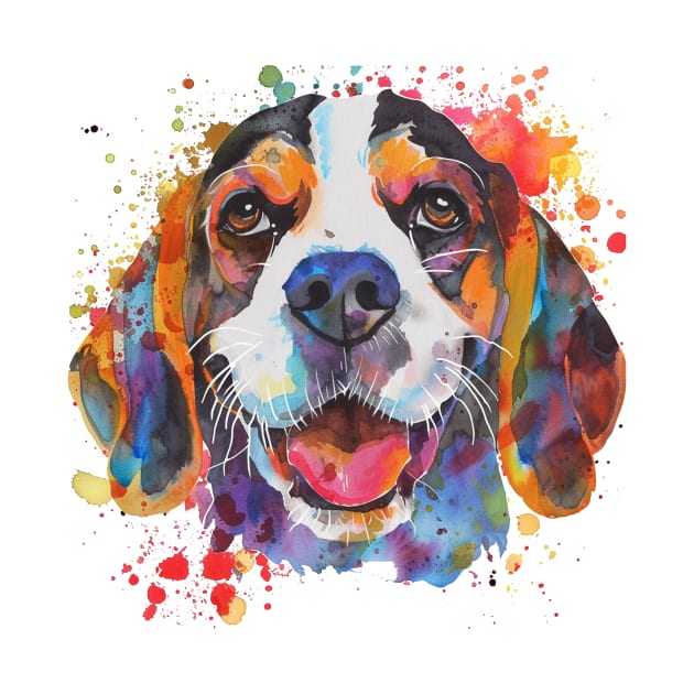 Beagle Water Color Pop Art for Dog Lover by karishmamakeia