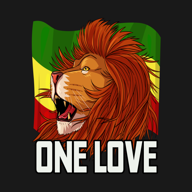 One Love Rasta Lion Jamaican Reggae Rasta Colors - Rasta Lion Of Judah ...