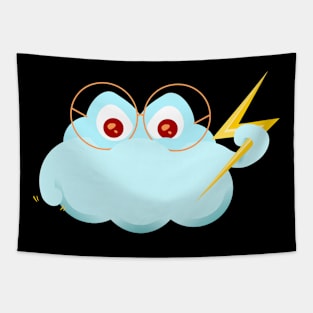 "When the sky is mad" mood cloud Tapestry