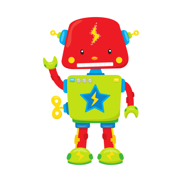 Cute Robot, Funny Robot, Colorful Robot, Robotics by Jelena Dunčević