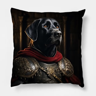 Stalwart Black Labrador Retriever - Medieval English Knight Pillow