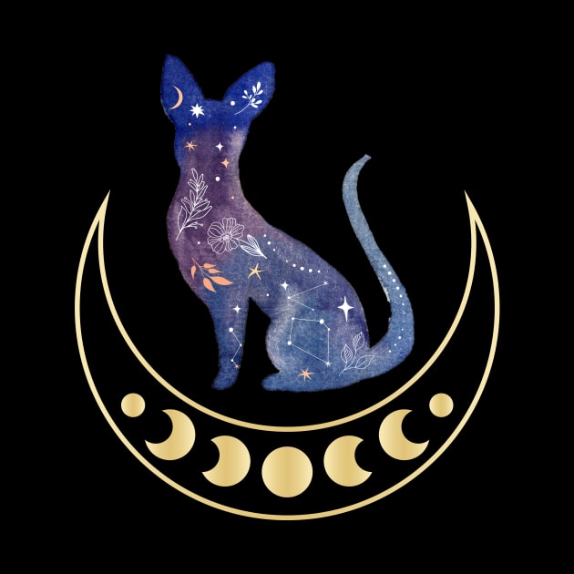 Celestial Cat & Moon Shirt, Sun Moon Stars Tee, Mystical Cat Tee, Moon and Stars, Bohemian Tshirt, Cat Lady by Coffee Conceptions