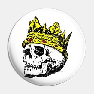 Dead King Skull Angry Scary Biker Tattoo Art Pin