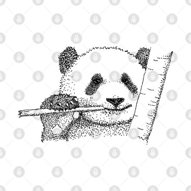 Panda Bamboo Vegan Cute China Art Dots Love Nature by Kibo2020